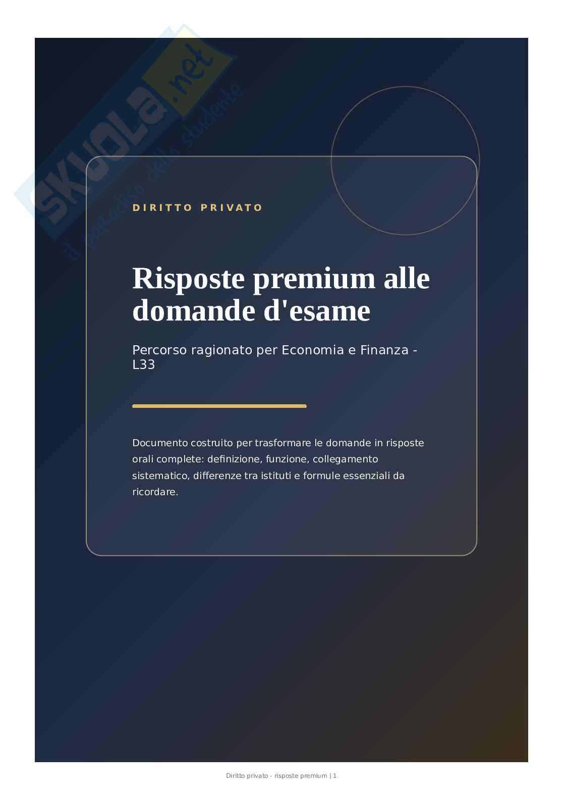 Diritto privato – 389 Domande e risposte ragionate per l’esame Pag. 1