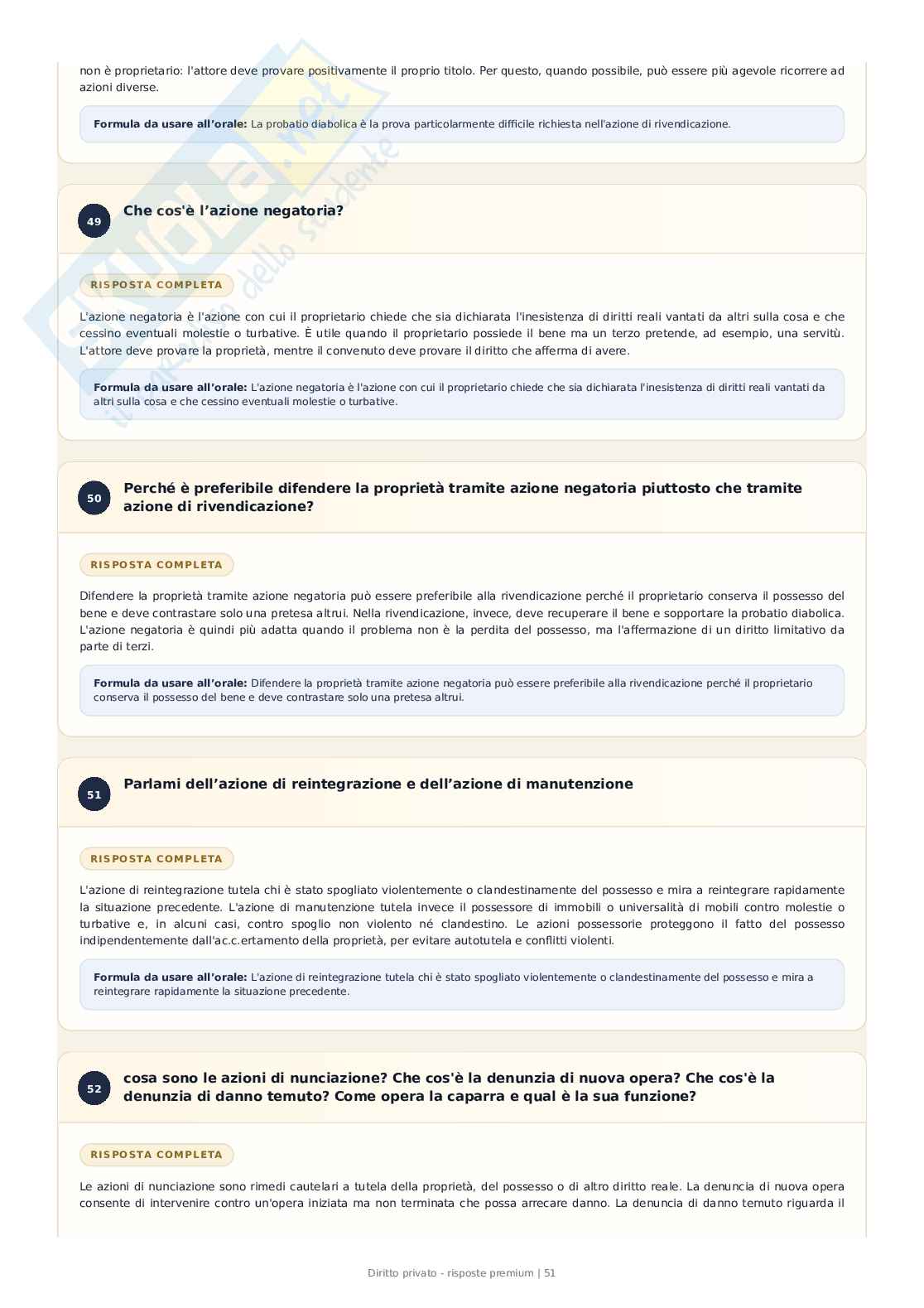 Diritto privato – 389 Domande e risposte ragionate per l’esame Pag. 51