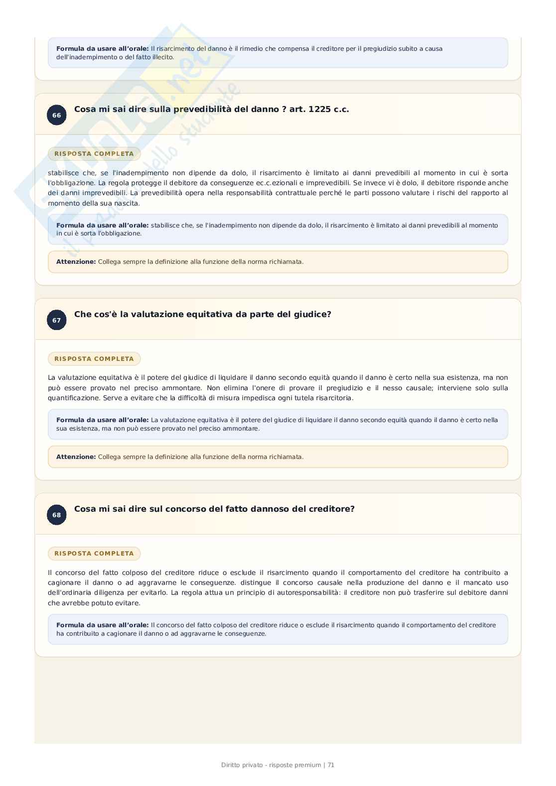 Diritto privato – 389 Domande e risposte ragionate per l’esame Pag. 71