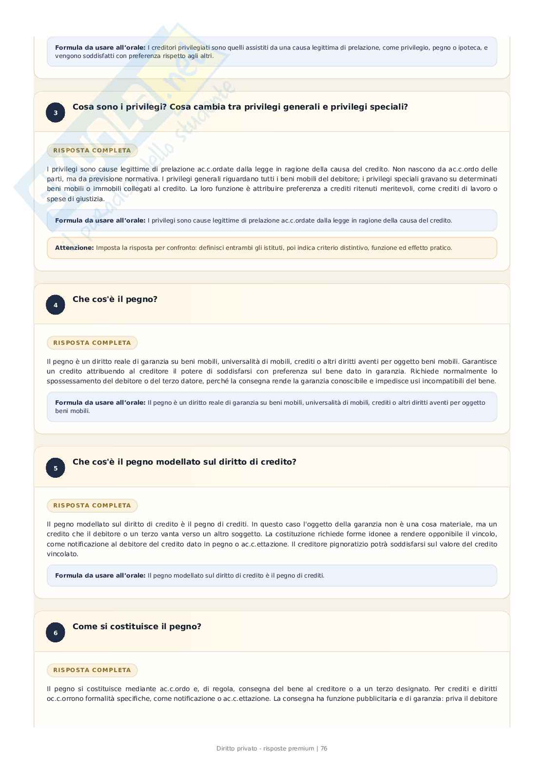 Diritto privato – 389 Domande e risposte ragionate per l’esame Pag. 76