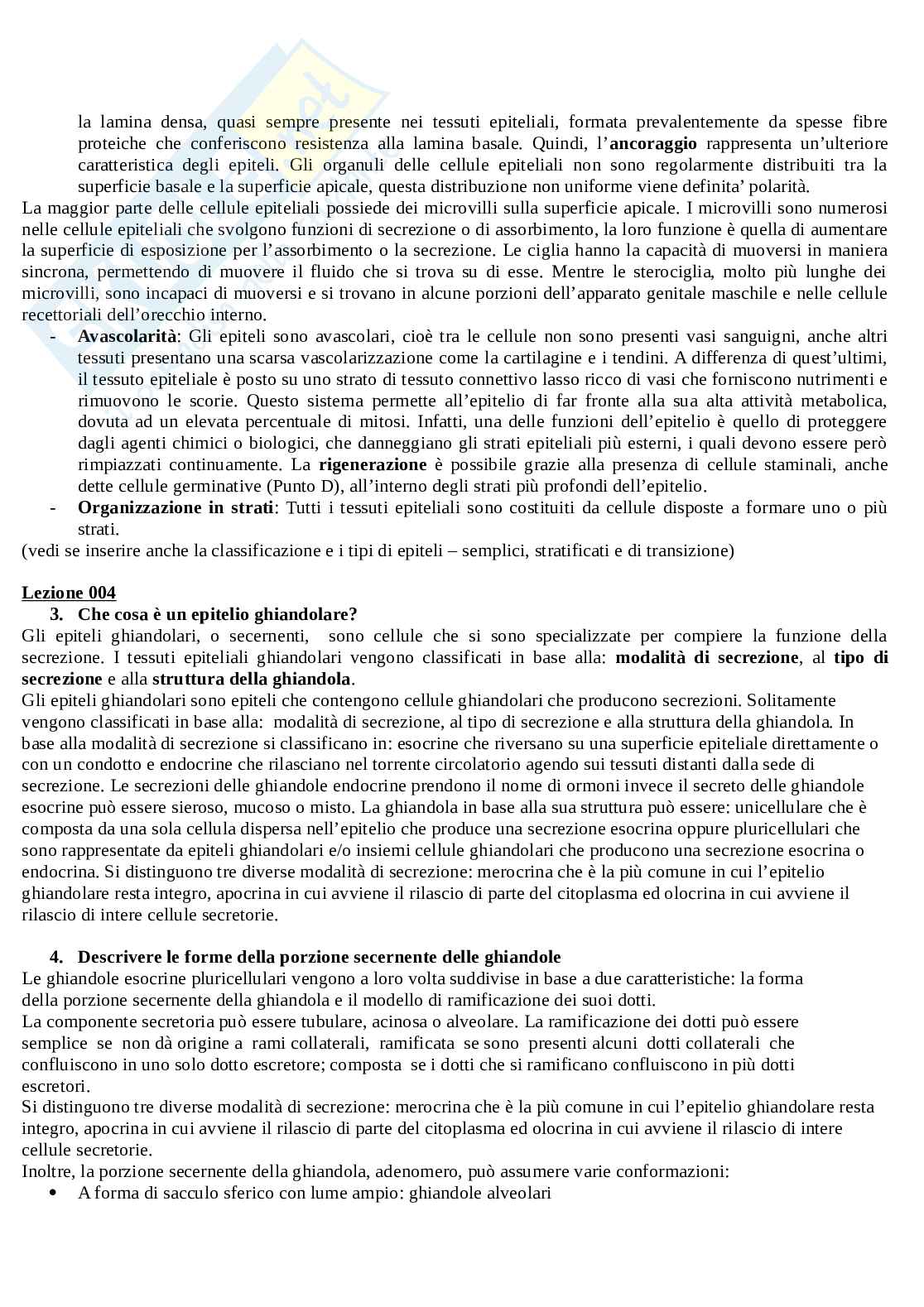 Domande aperte Anatomia umana Pag. 2