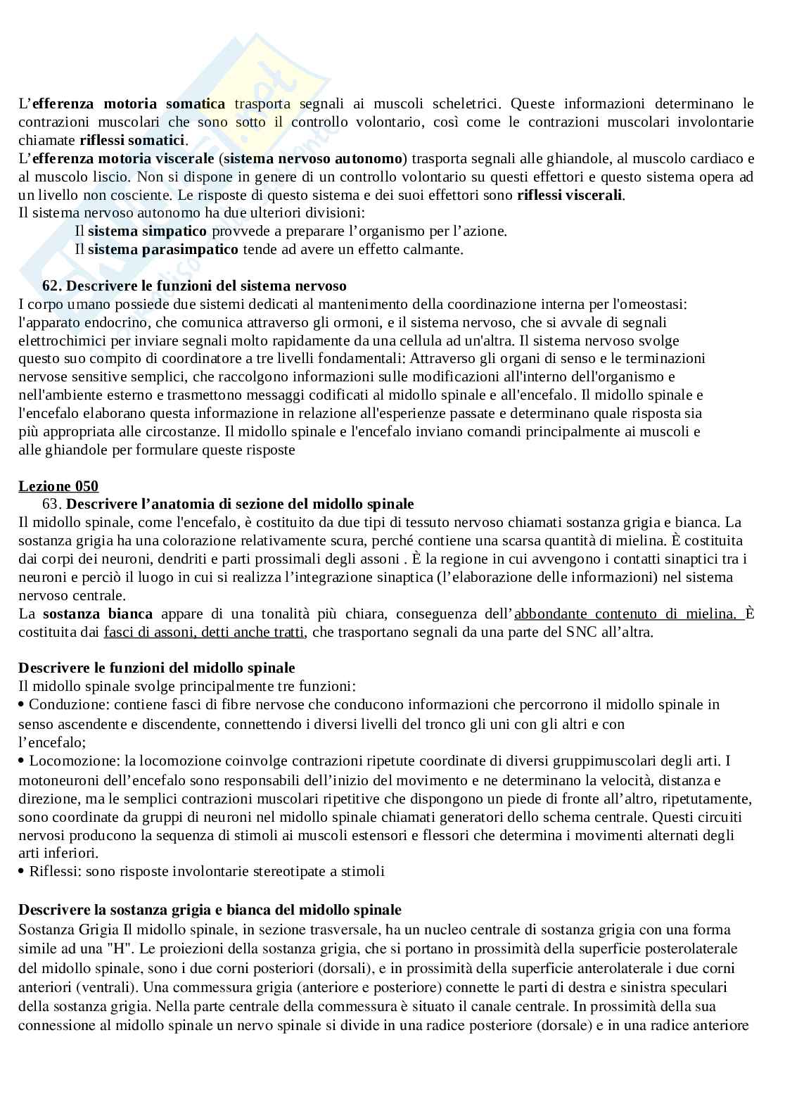 Domande aperte Anatomia umana Pag. 21
