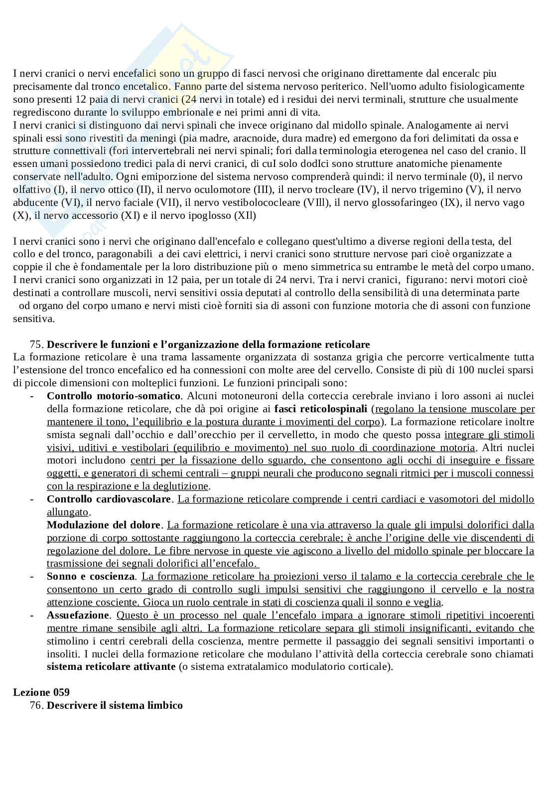 Domande aperte Anatomia umana Pag. 26
