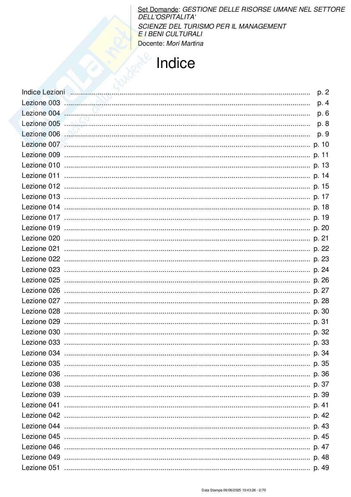 Paniere nuovo (2025) completo di Gestione delle risorse umane nel settore dell'ospitalità Pag. 2