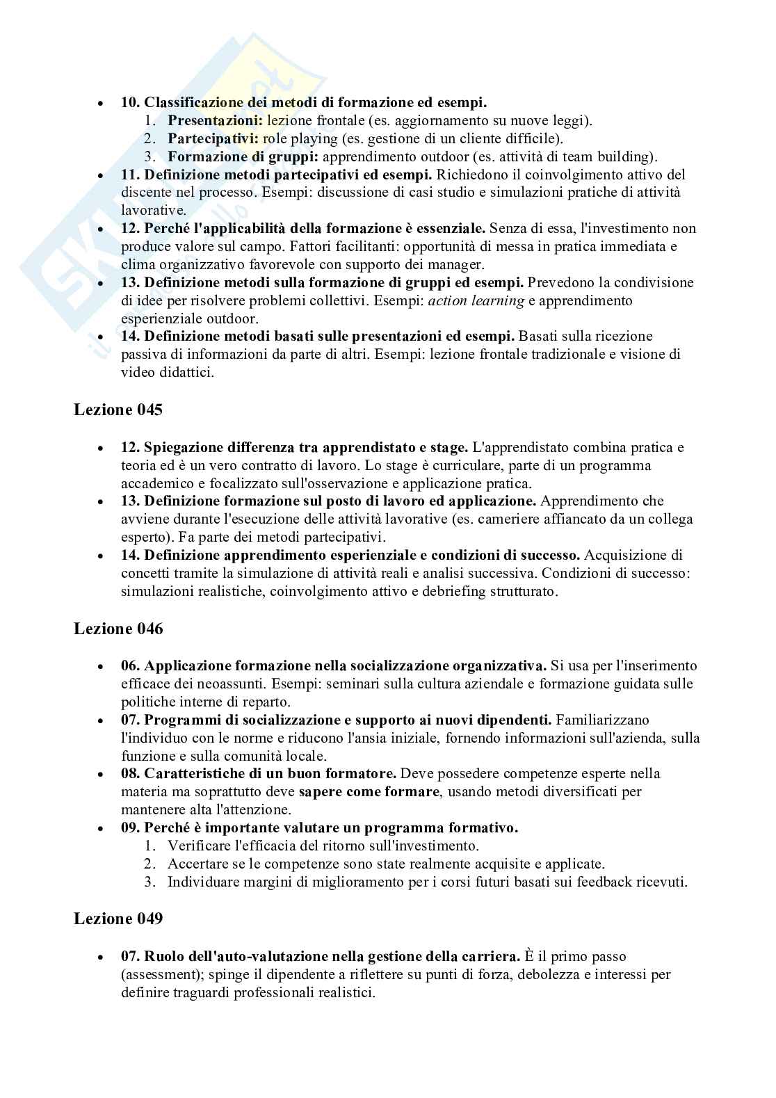 Paniere nuovo (2025) completo di Gestione delle risorse umane nel settore dell'ospitalità Pag. 76