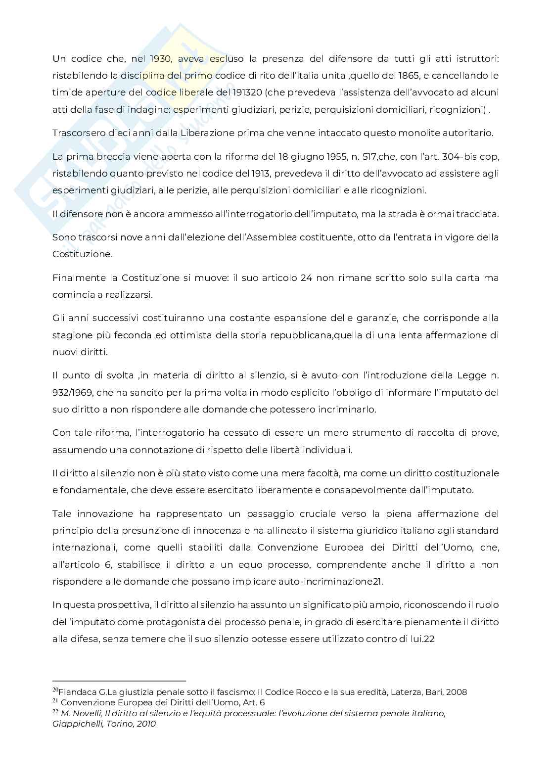  Diritto al silenzio nel procedimento penale Pag. 11