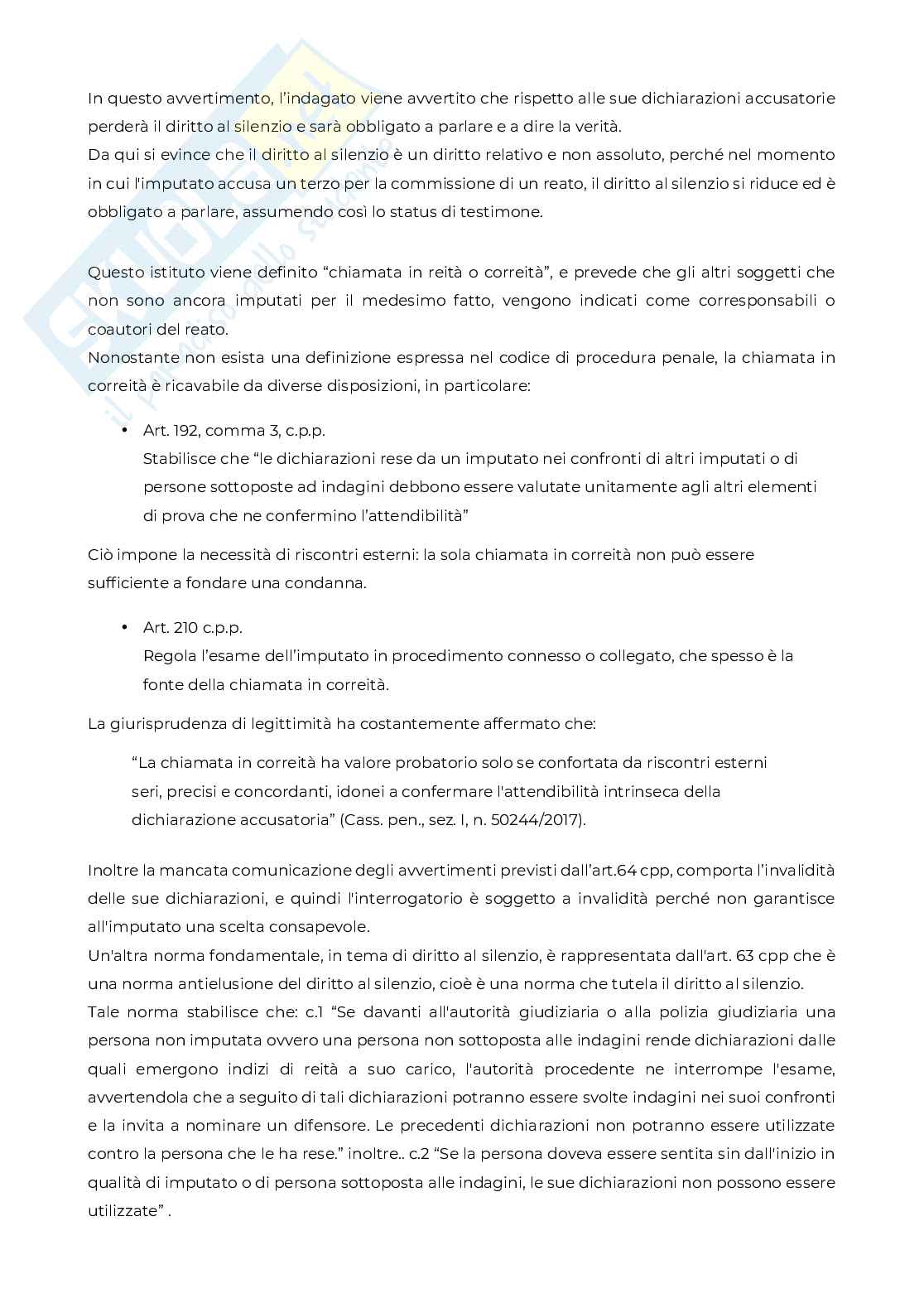  Diritto al silenzio nel procedimento penale Pag. 31