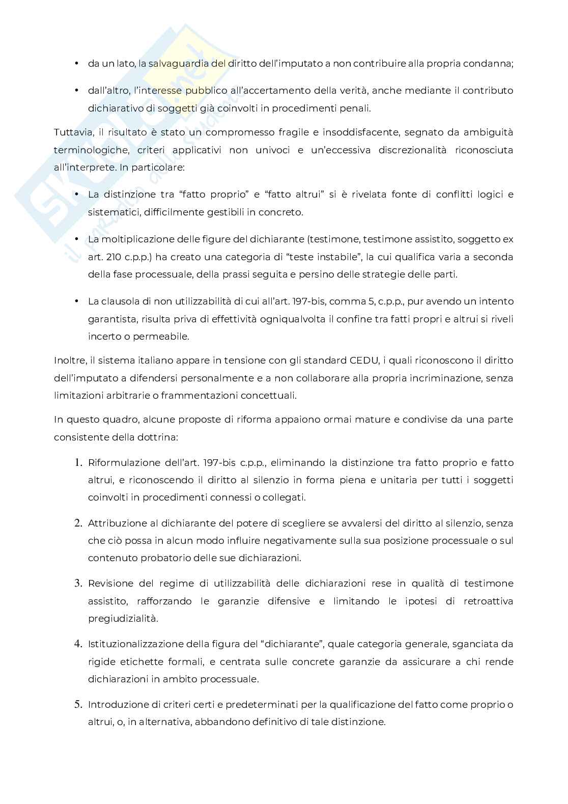  Diritto al silenzio nel procedimento penale Pag. 46