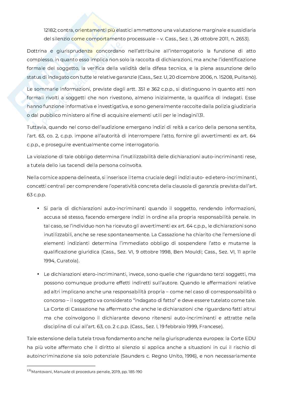  Diritto al silenzio nel procedimento penale Pag. 61