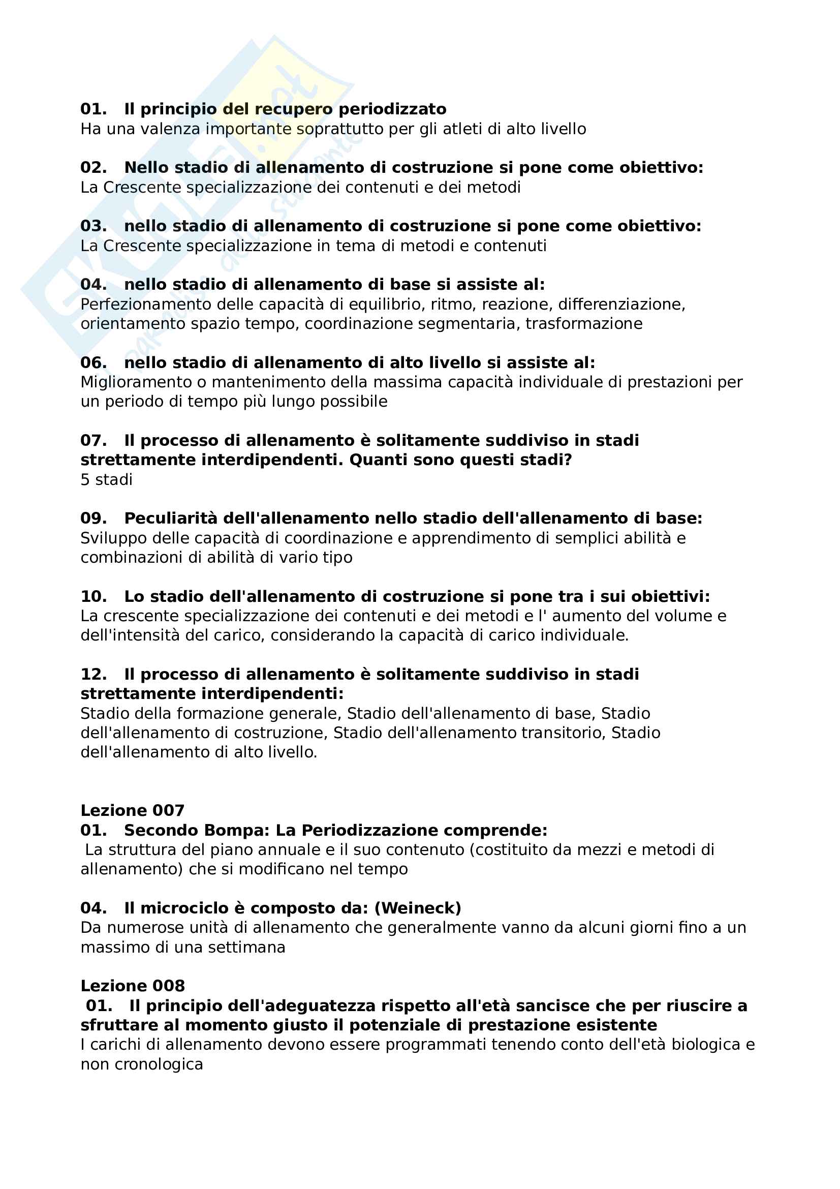 Teoria E Metodologia Dell Allenamento