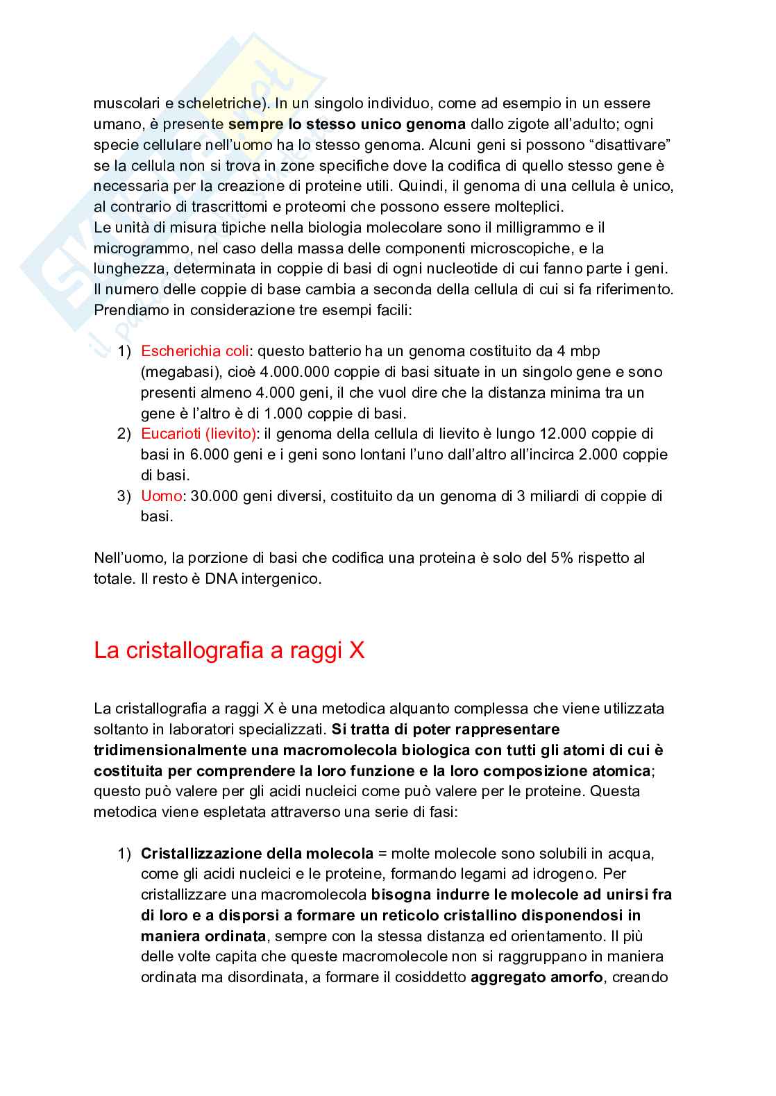 Biologia Molecolare e Metodiche del DNA ricombinante Pag. 6