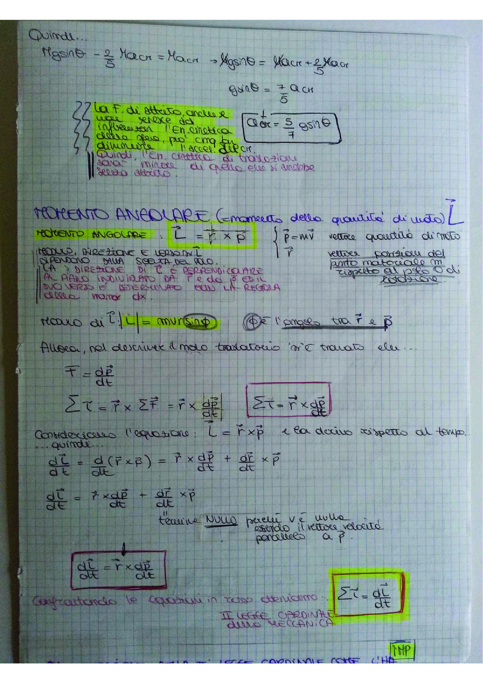 Riassunto esame Fisica Generale I, prof. Pellegrini Pag. 36