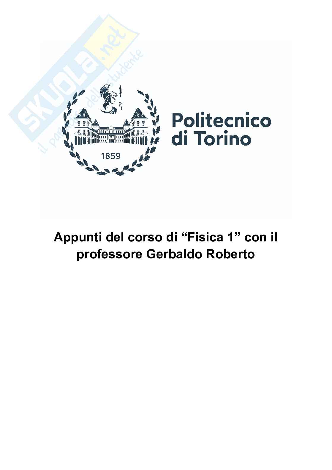 Appunti Fisica 1 Pag. 1