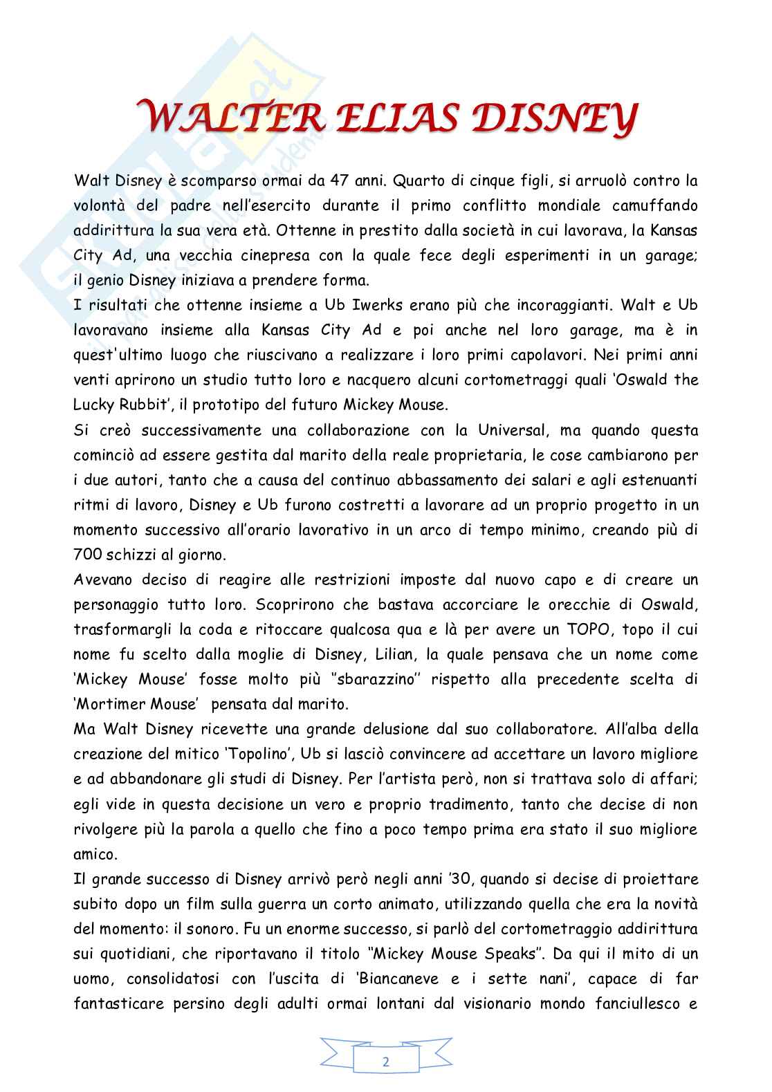 Walt Disney e Infanzia tesina Pag. 2