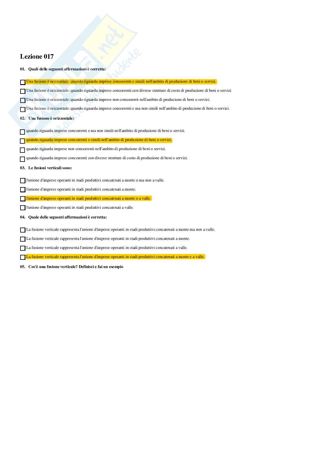 Politica economica – Paniere risposte chiuse completo – A.A. 2025/2026 Pag. 31
