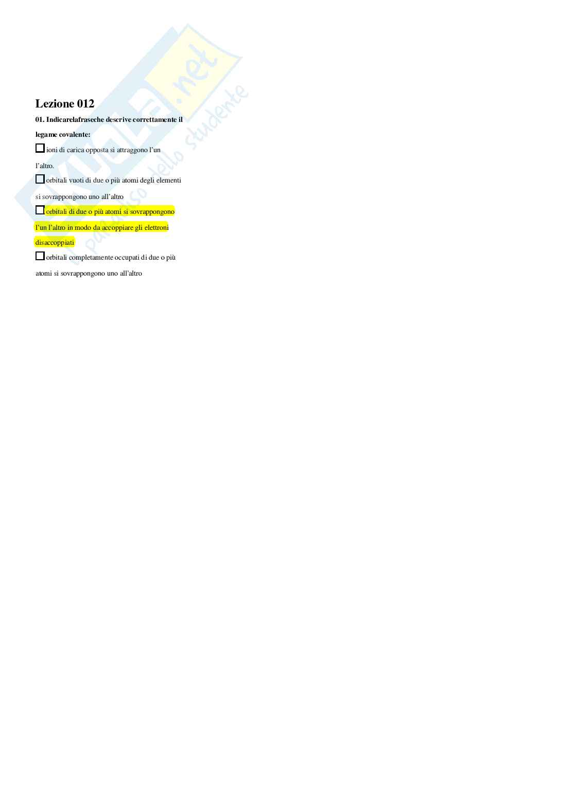 Chimica applicata e tecnologia dei materiali – Paniere risposte chiuse completo – A.A. 2025/2026 Pag. 16