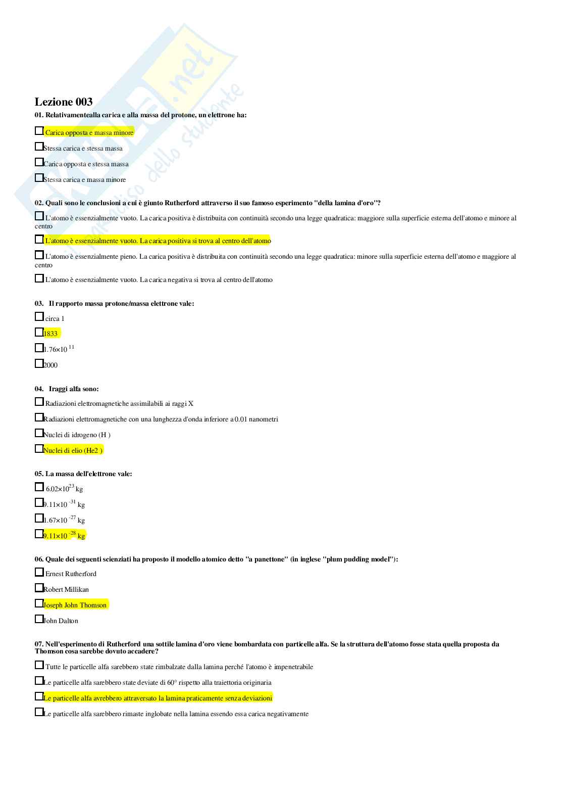 Chimica applicata e tecnologia dei materiali – Paniere risposte chiuse completo – A.A. 2025/2026 Pag. 2