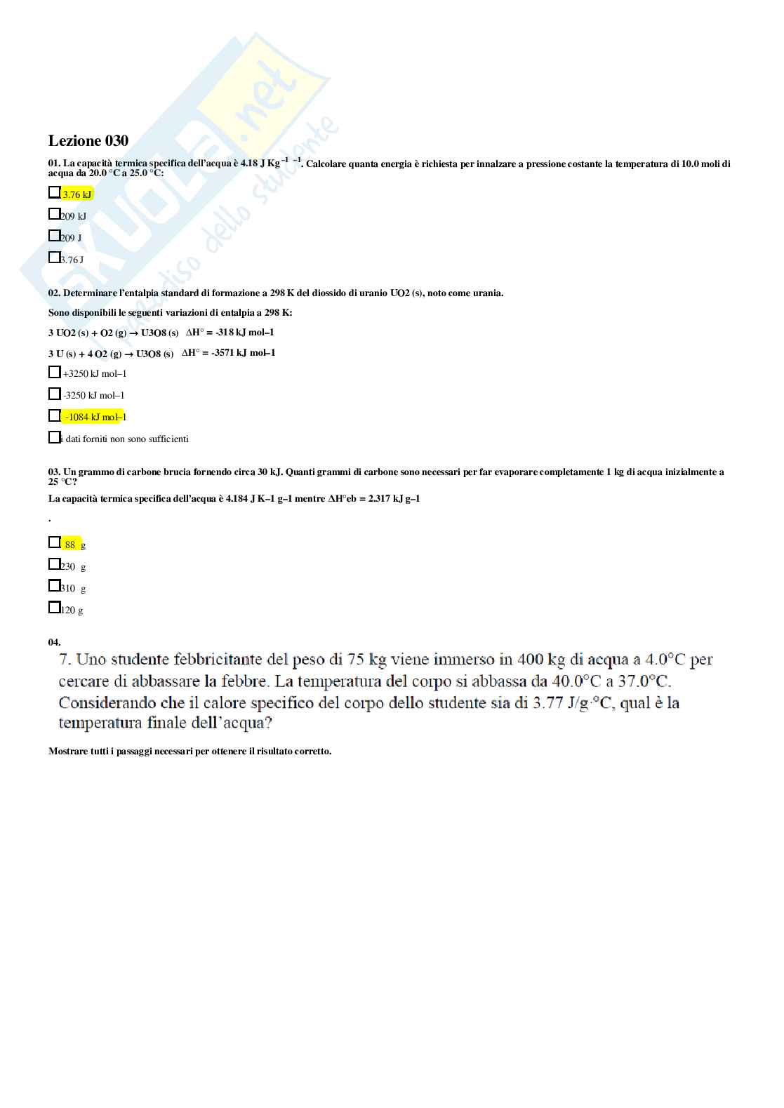 Chimica applicata e tecnologia dei materiali – Paniere risposte chiuse completo – A.A. 2025/2026 Pag. 36