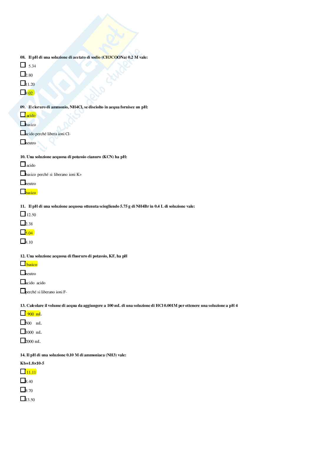 Chimica applicata e tecnologia dei materiali – Paniere risposte chiuse completo – A.A. 2025/2026 Pag. 56