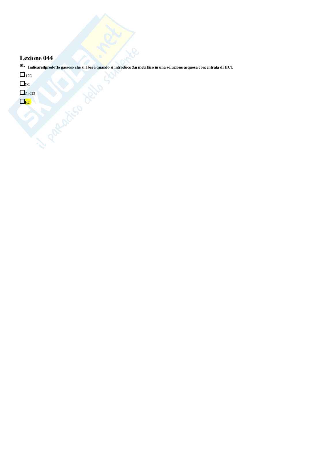 Chimica applicata e tecnologia dei materiali – Paniere risposte chiuse completo – A.A. 2025/2026 Pag. 61