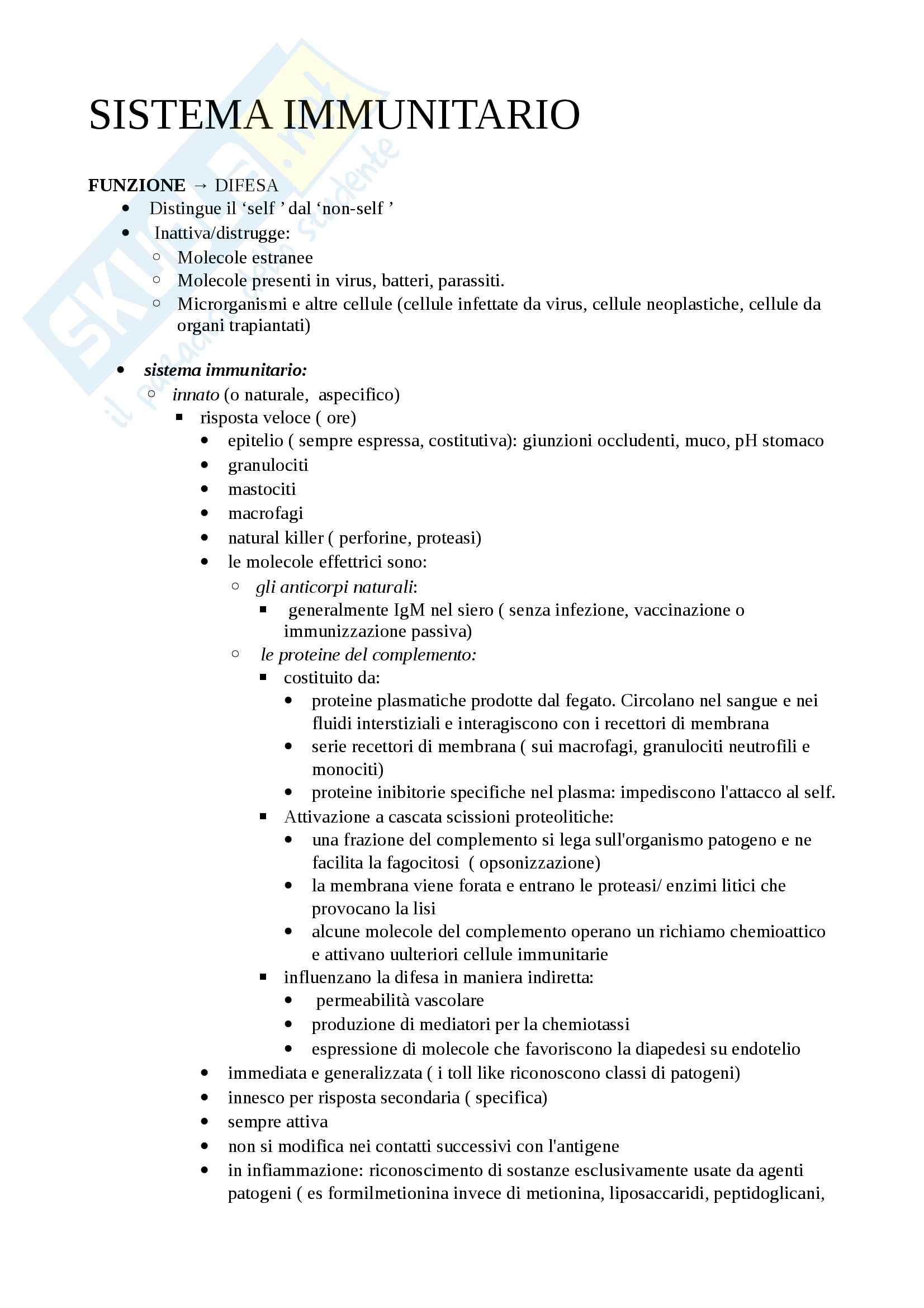 Sistema immunitario, Istologia Pag. 1