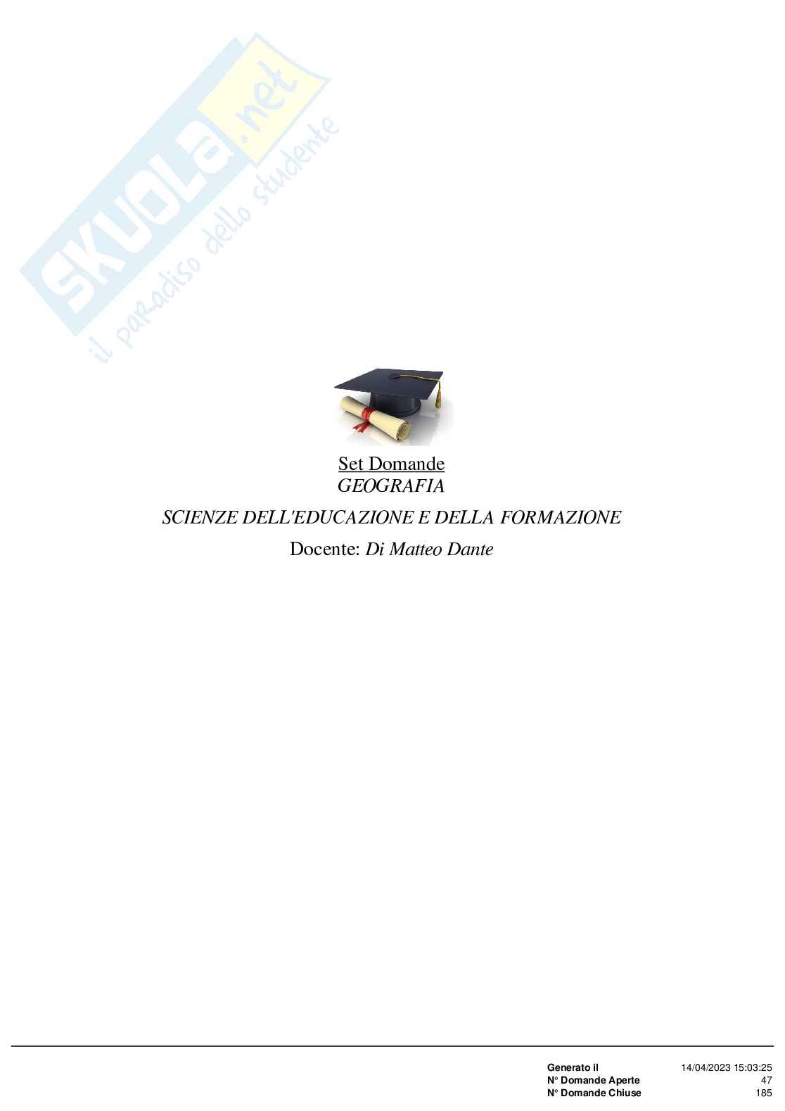 Paniere nuovo  di geografia (2023) Pag. 1