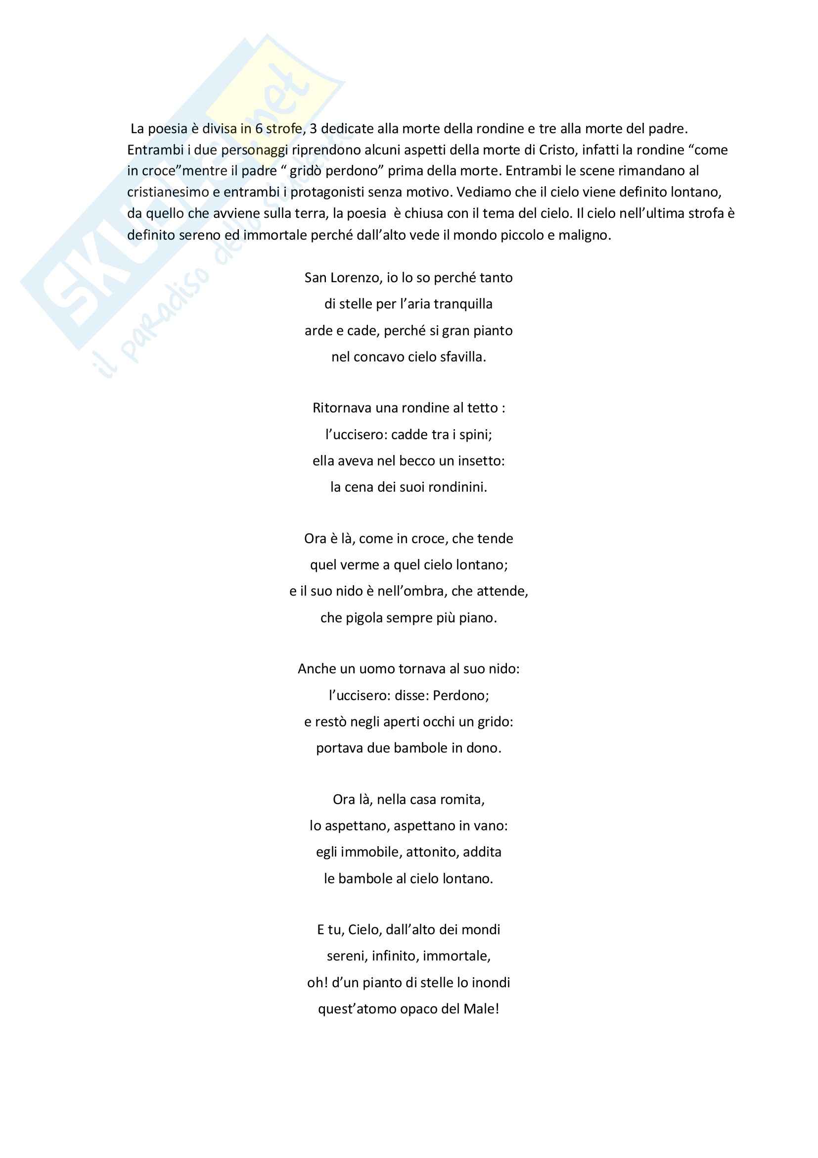 Letteratura italiana - Pascoli e il decadentismo Pag. 11