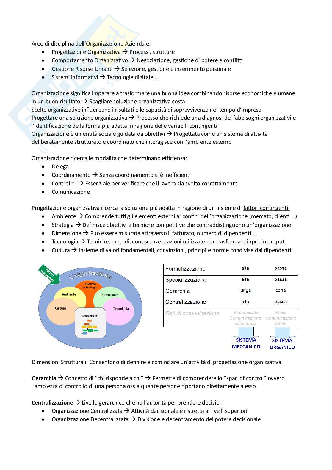 Organizzazione aziendale - prova parziale Pag. 1