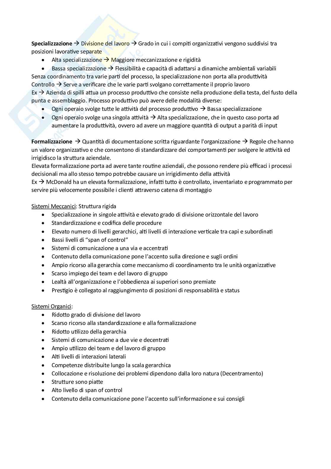 Organizzazione aziendale - prova parziale Pag. 2