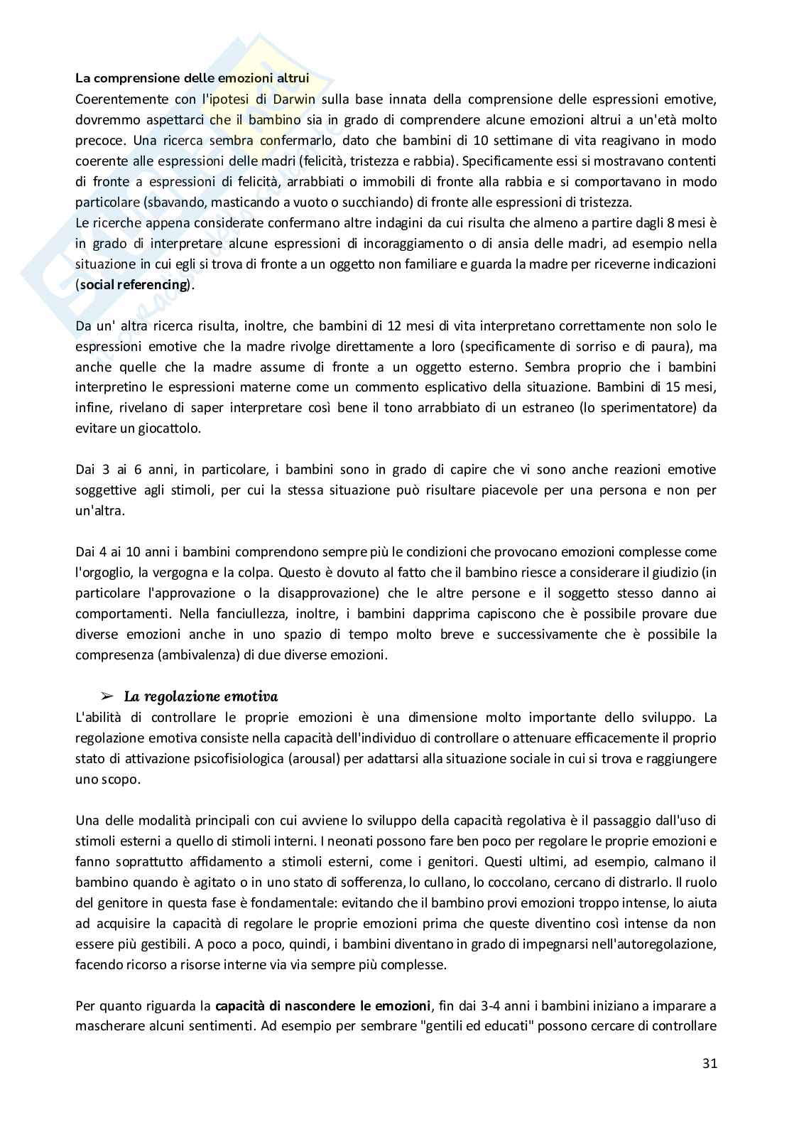Riassunto esame Psicologia dello sviluppo, Prof. Fanari Rachele, libro consigliato Psicologia dello sviluppo , Renzo Vianello Pag. 31