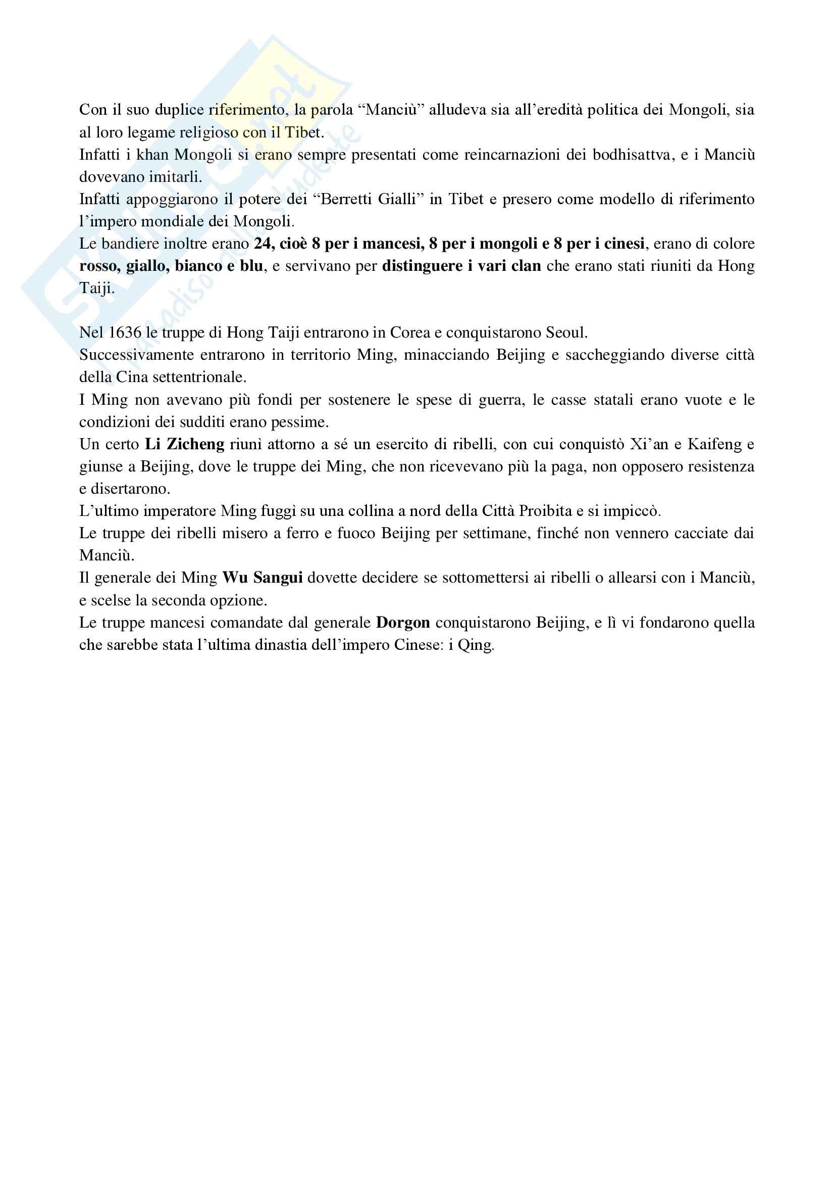 Riassunto esame Storia della Cina, prof. Guida, libro consigliato Cina, una storia millenaria, Vogelsang Pag. 51
