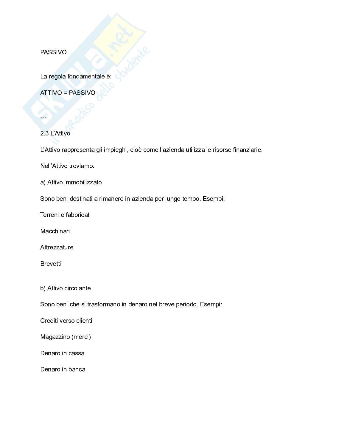 Definizioni Base semplice - Documenti di bilancio Stato patrimoniale e conto economica  Pag. 2