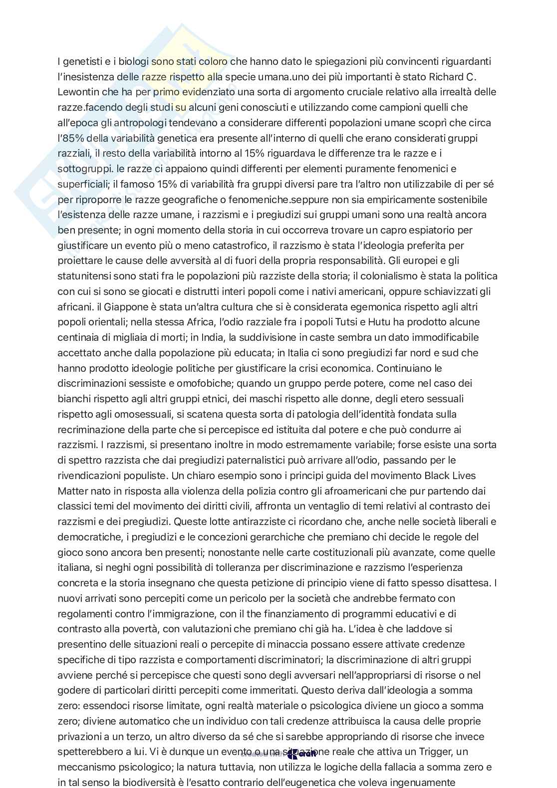 Riassunto esame Storia delle scienze psicologiche, Prof. Foschi Renato, libro consigliato Storia dei razzismi , Foschi  Pag. 26