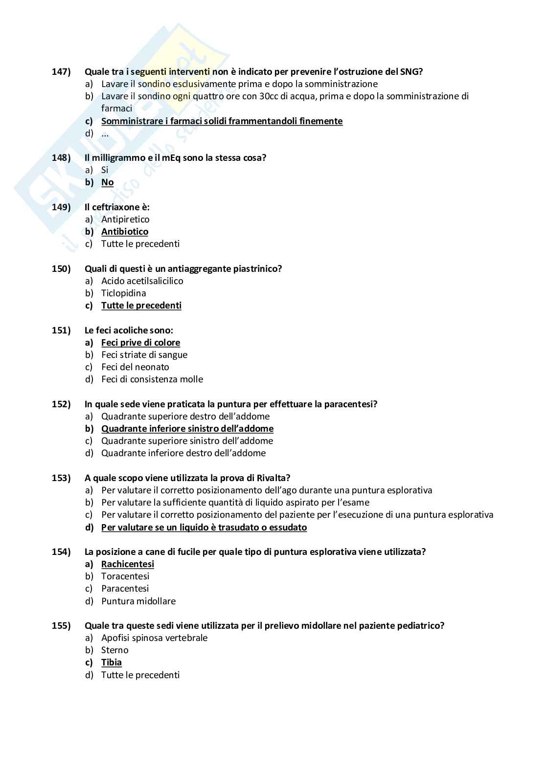 Esercitazione esame scritto di Tirocinio infermieristica Pag. 21