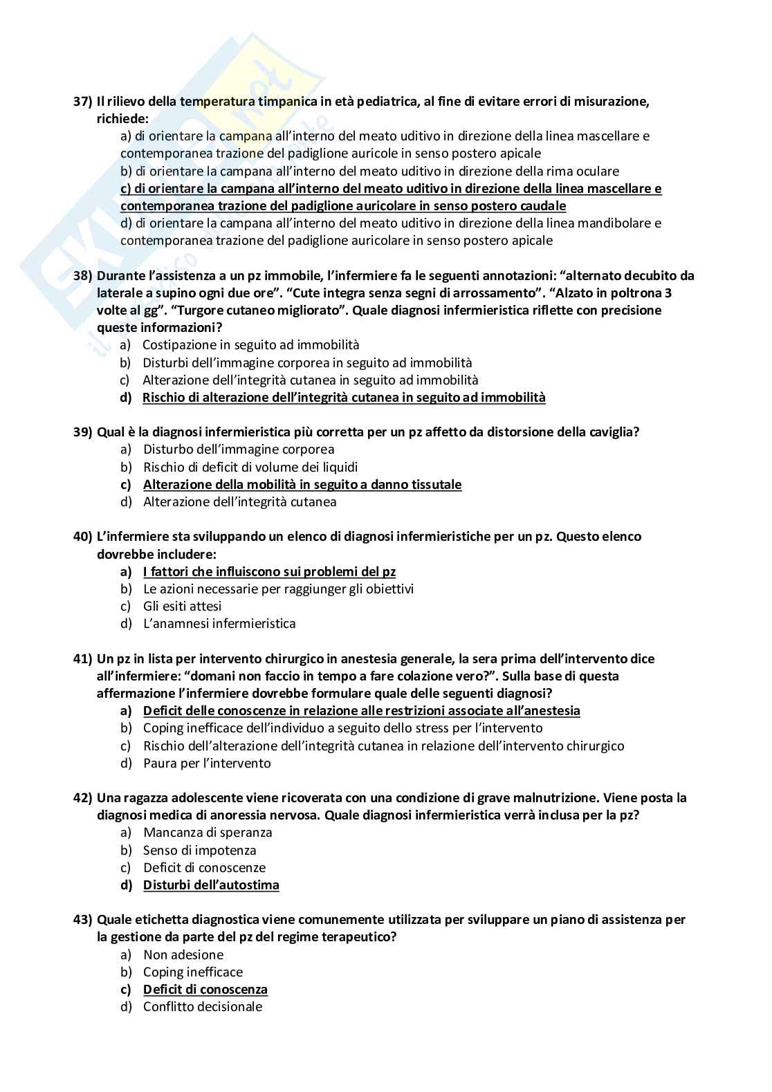 Esercitazione esame scritto di Tirocinio infermieristica Pag. 31