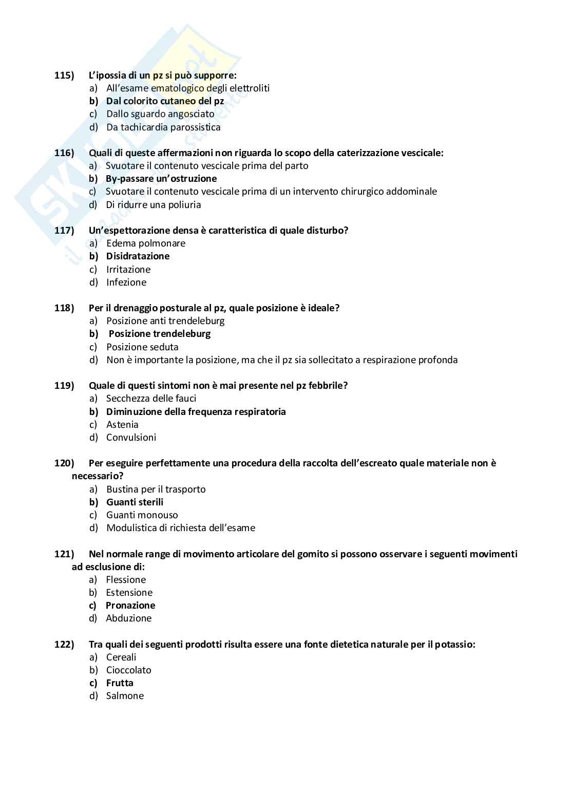 Esercitazione esame scritto di Tirocinio infermieristica Pag. 41