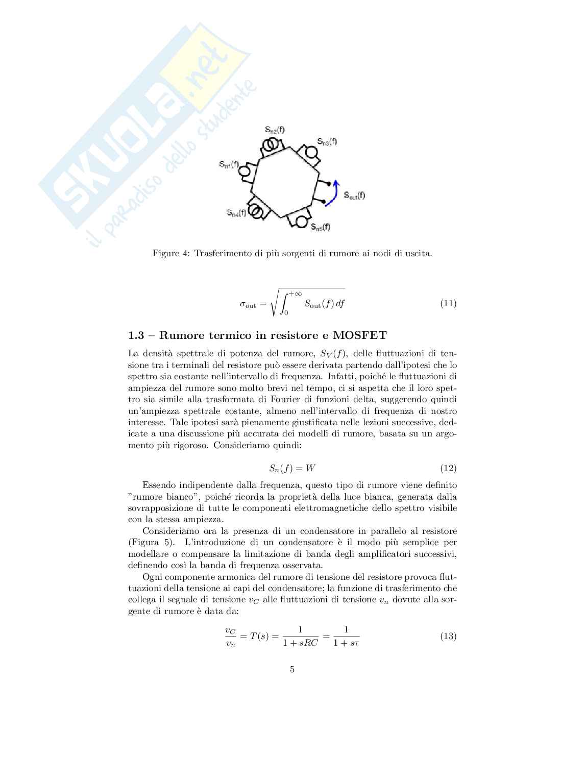 Analisi e caratterizzazione del rumore elettronico nei circuiti analogici Pag. 6