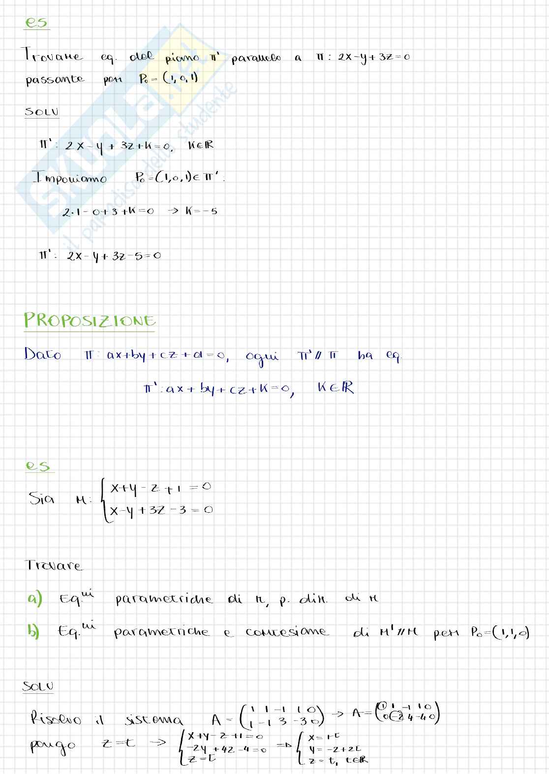Appunti lezione Geometria e algebra lineare 2024-2025   Pag. 1
