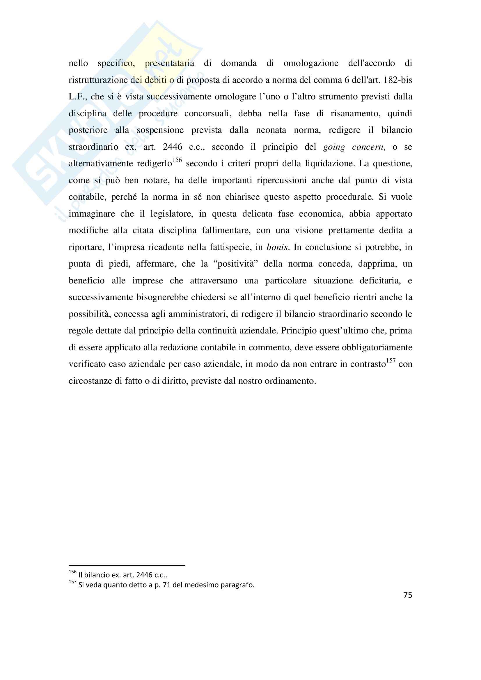 La riduzione del capitale sociale per perdite, Tesi Pag. 76