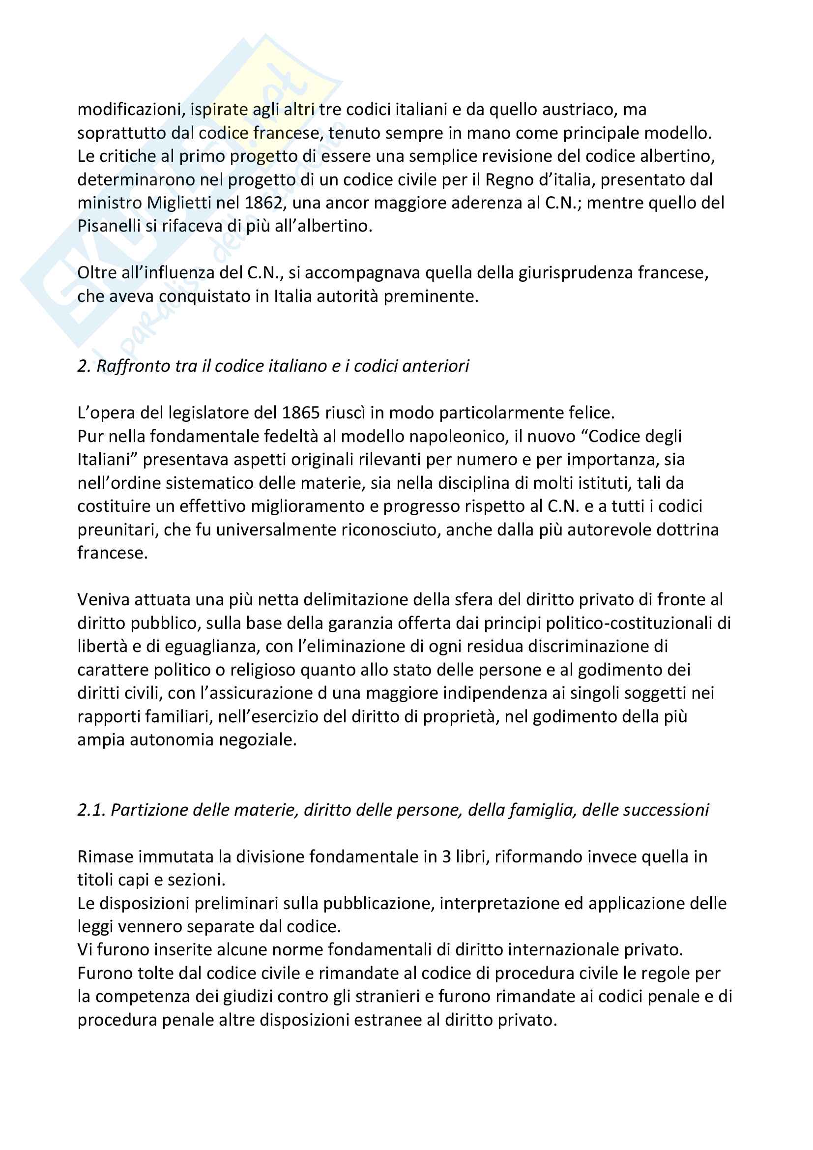 Riassunto esame Storia del diritto italiano II, prof. Moscati, libro consigliato Il code Napoleon, Astuti Pag. 16