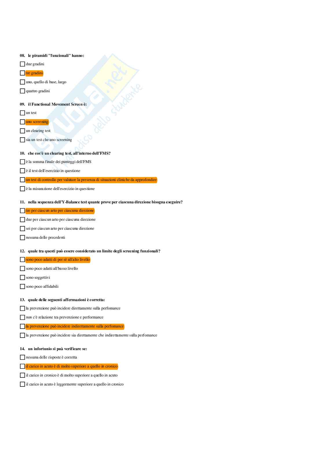 Paniere Attività motorie preventive e adattate - (2026) - Risposte multiple corrette Pag. 46