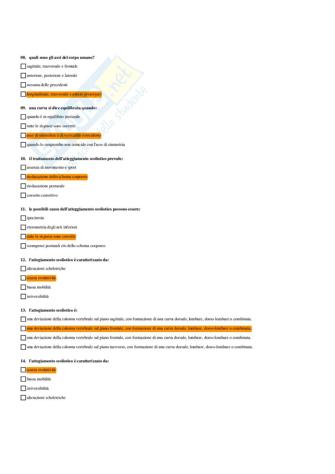 Paniere Attività motorie preventive e adattate - (2026) - Risposte multiple corrette Pag. 61