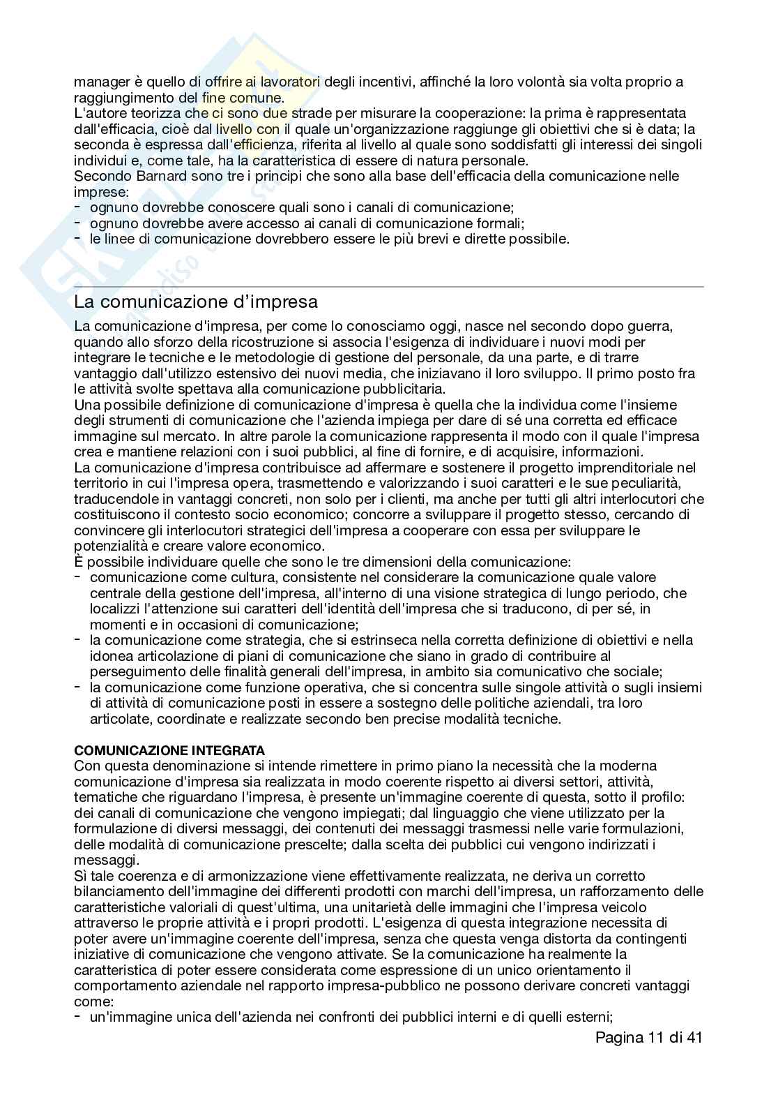 Riassunto esame Psicologia della comunicazione organizzativa, Prof. Bonaiuto Marino, libro consigliato Teoria e tecniche della comunicazione d’impresa, Morelli Pag. 11