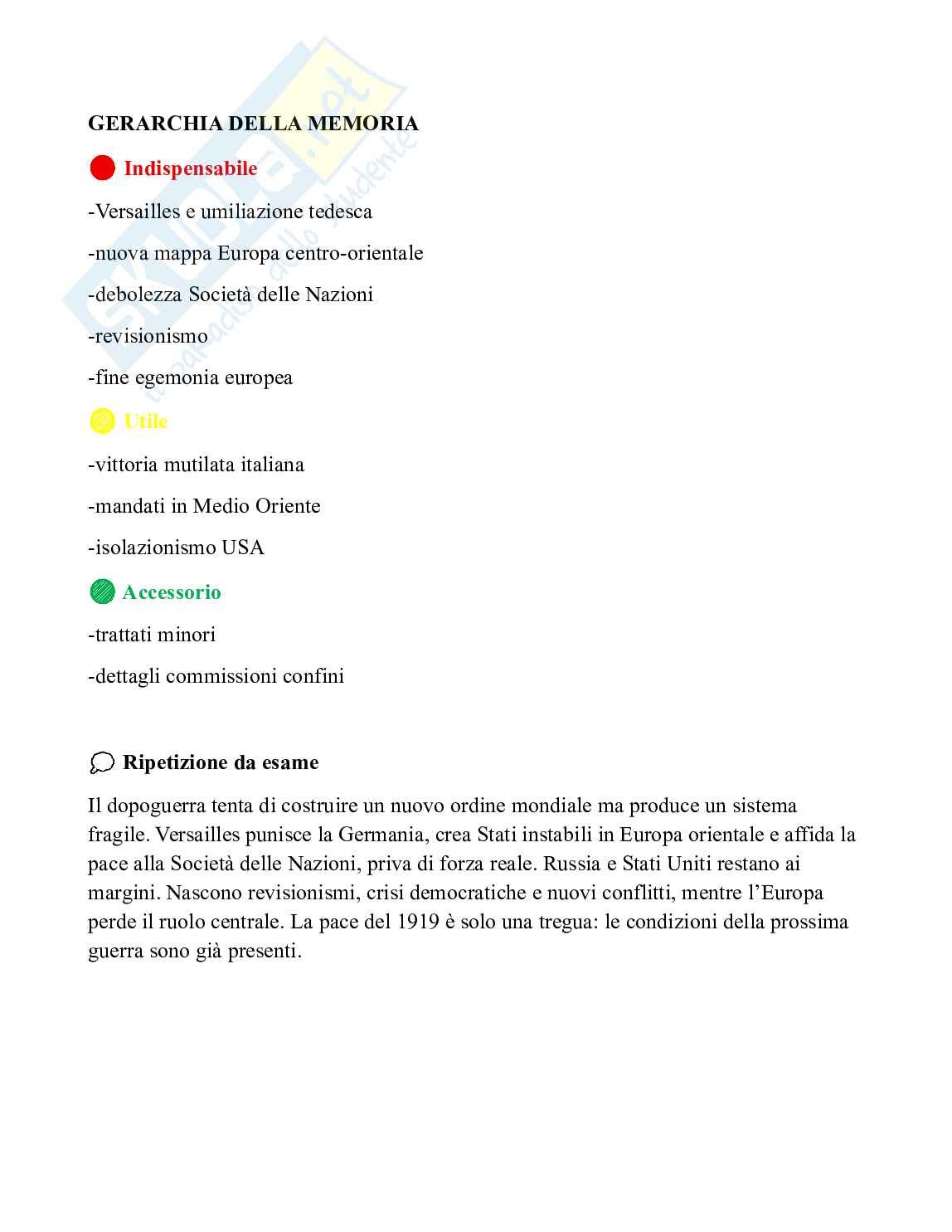 Storia contemporanea - Guerre mondiali (Schemi + domande e risposte per esame) Pag. 11