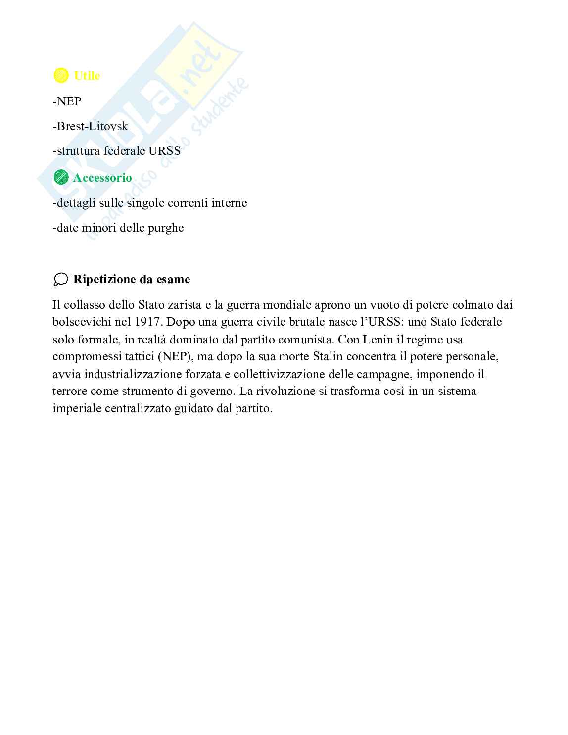 Storia contemporanea - Guerre mondiali (Schemi + domande e risposte per esame) Pag. 16