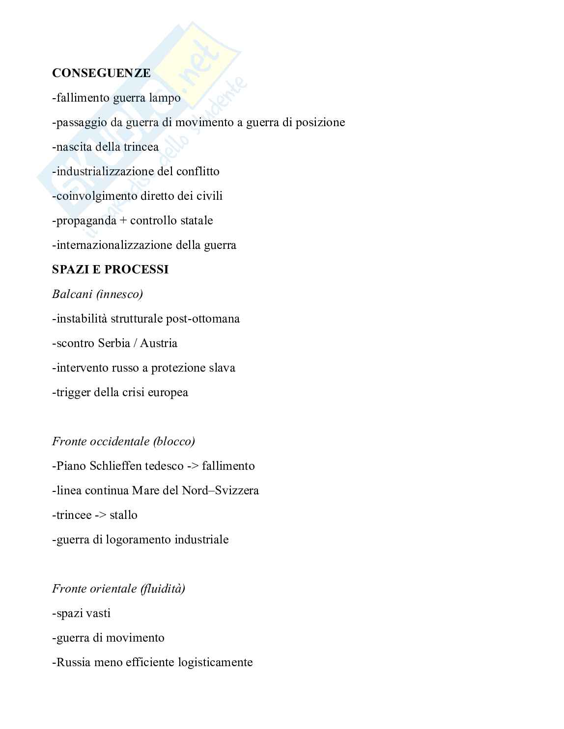 Storia contemporanea - Guerre mondiali (Schemi + domande e risposte per esame) Pag. 2