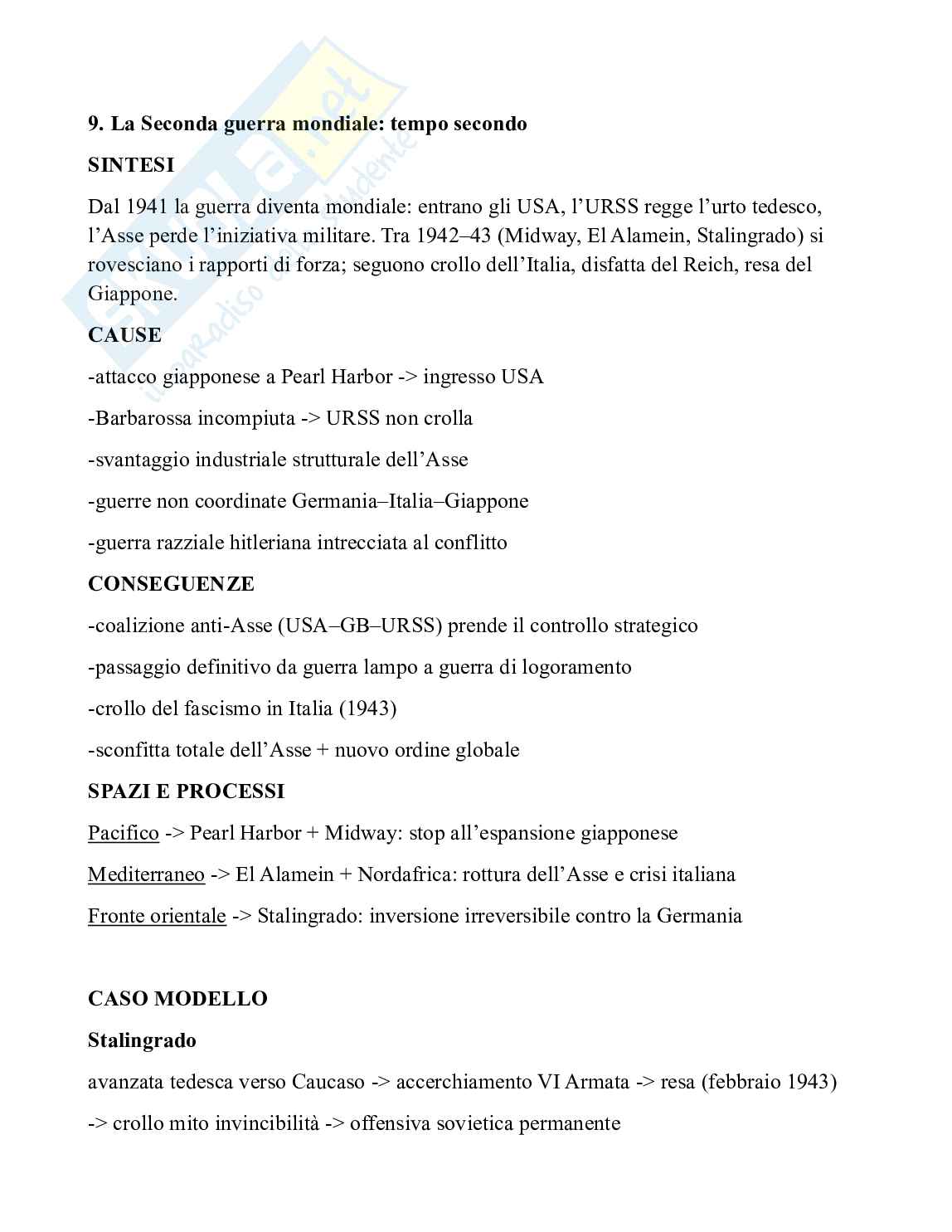 Storia contemporanea - Guerre mondiali (Schemi + domande e risposte per esame) Pag. 31