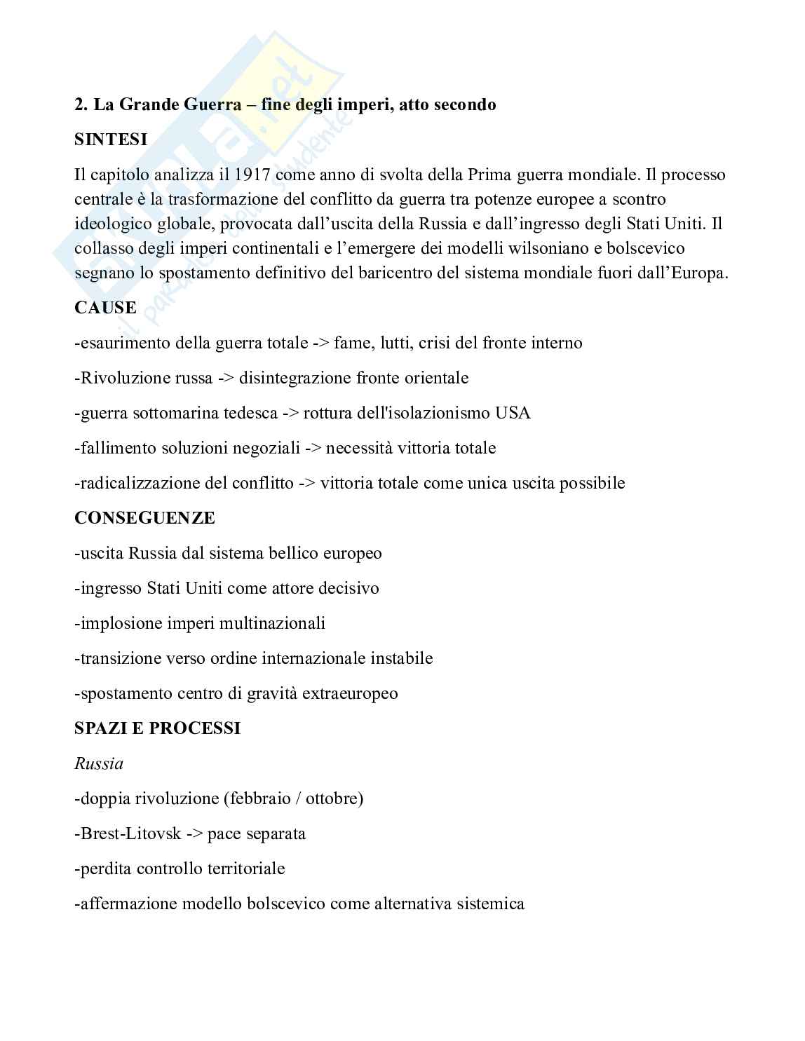 Storia contemporanea - Guerre mondiali (Schemi + domande e risposte per esame) Pag. 6