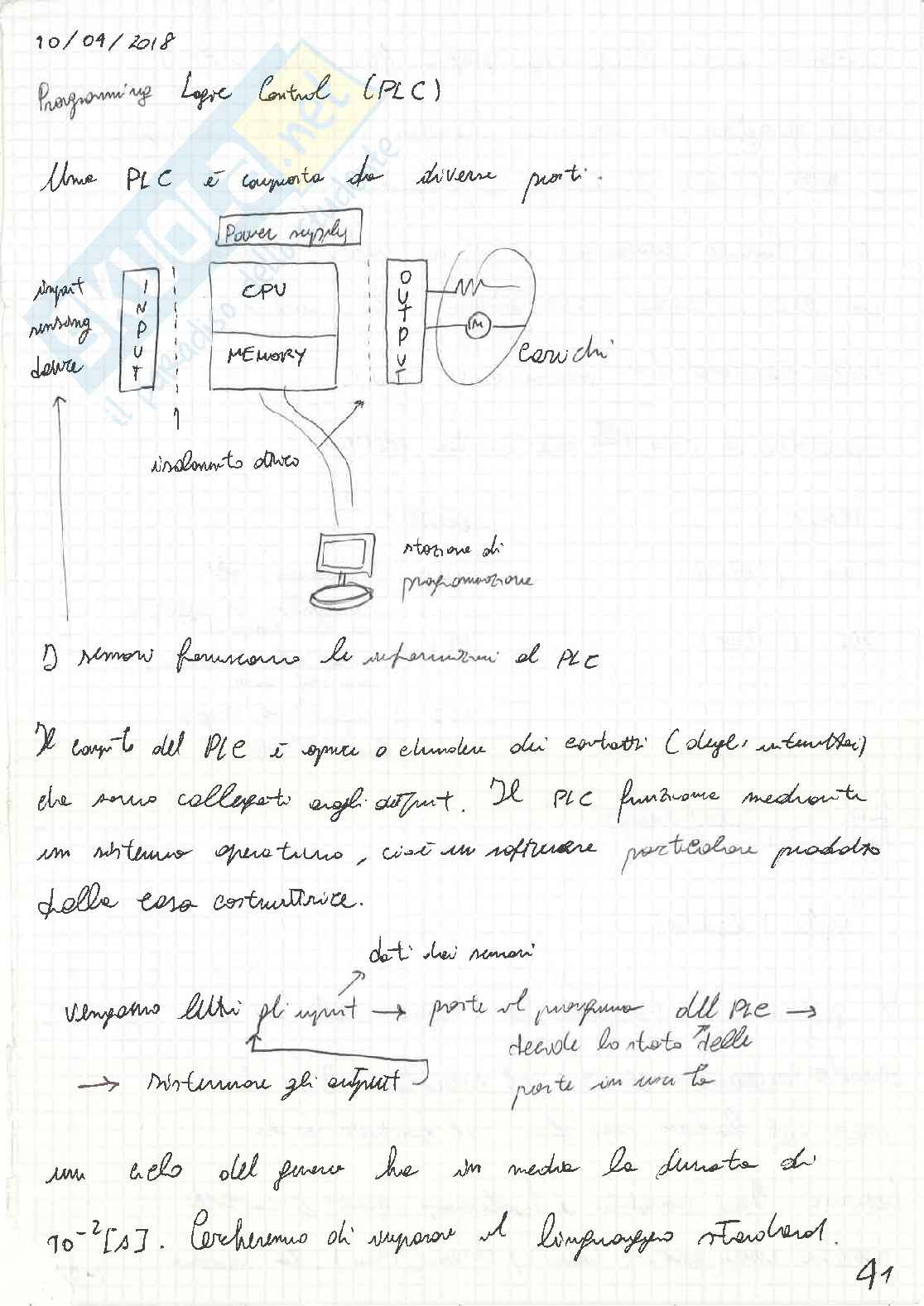 Appunti del CdL in Ingegneria elettrica di Automazione industriale Pag. 41
