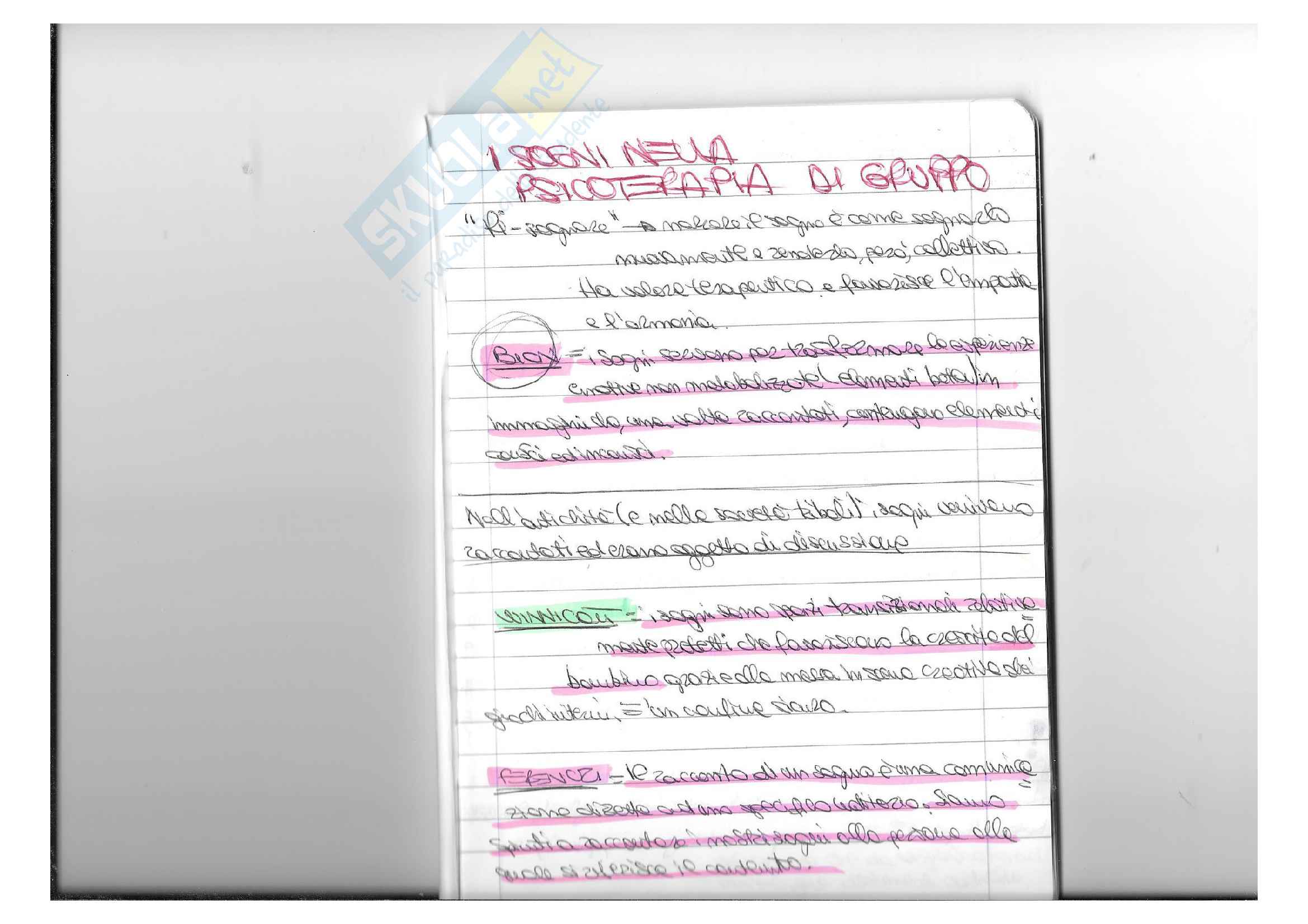 Il sogno nella terapia di gruppo ed il social dreaming Pag. 1